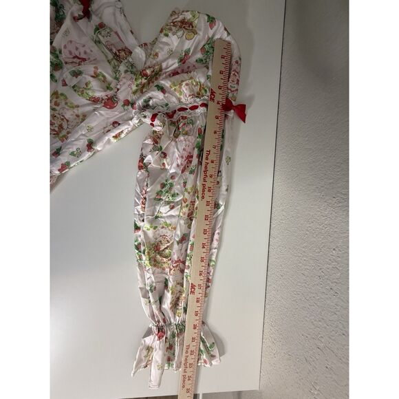 Dolls Kill Strawberry Shortcake Dress White Pink Satin Lace Mini Ruffle Sz XL - Picture 10 of 12